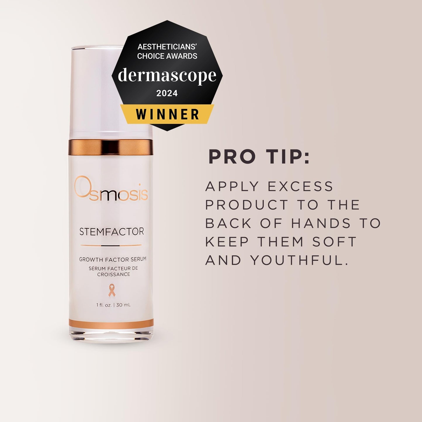 Osmosis StemFactor Growth Factor Exosome Facial Treatment, Age-Defying Skin Renewal, 1 Fl Oz Serum