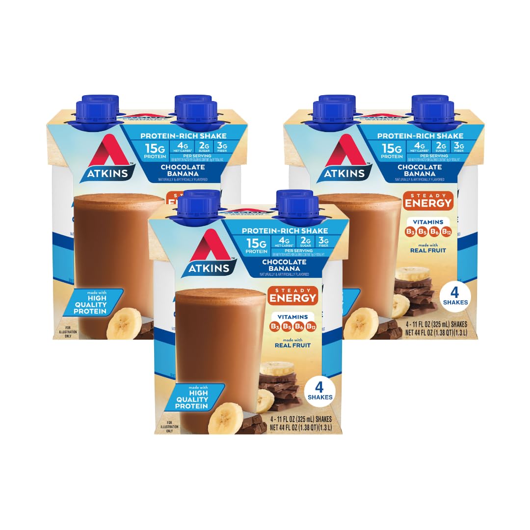 Atkins Dark Chocolate Royale High Protein Shake, 12 Count