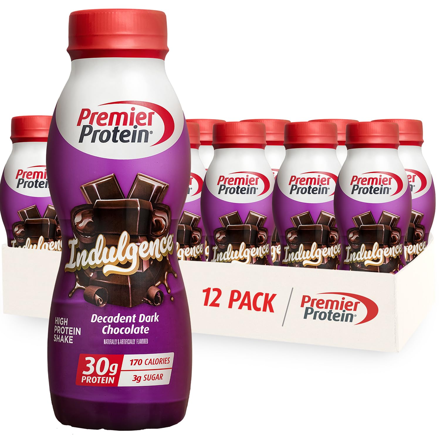 Premier Protein INDULGENCE 30g Shake, Salted Caramel Truffle, 12 Pack | Dessert-Inspired, 170 Calories, 3g Sugar, Supports Muscle Health, Gluten-Free, 11.5 oz (Packaging May Vary)