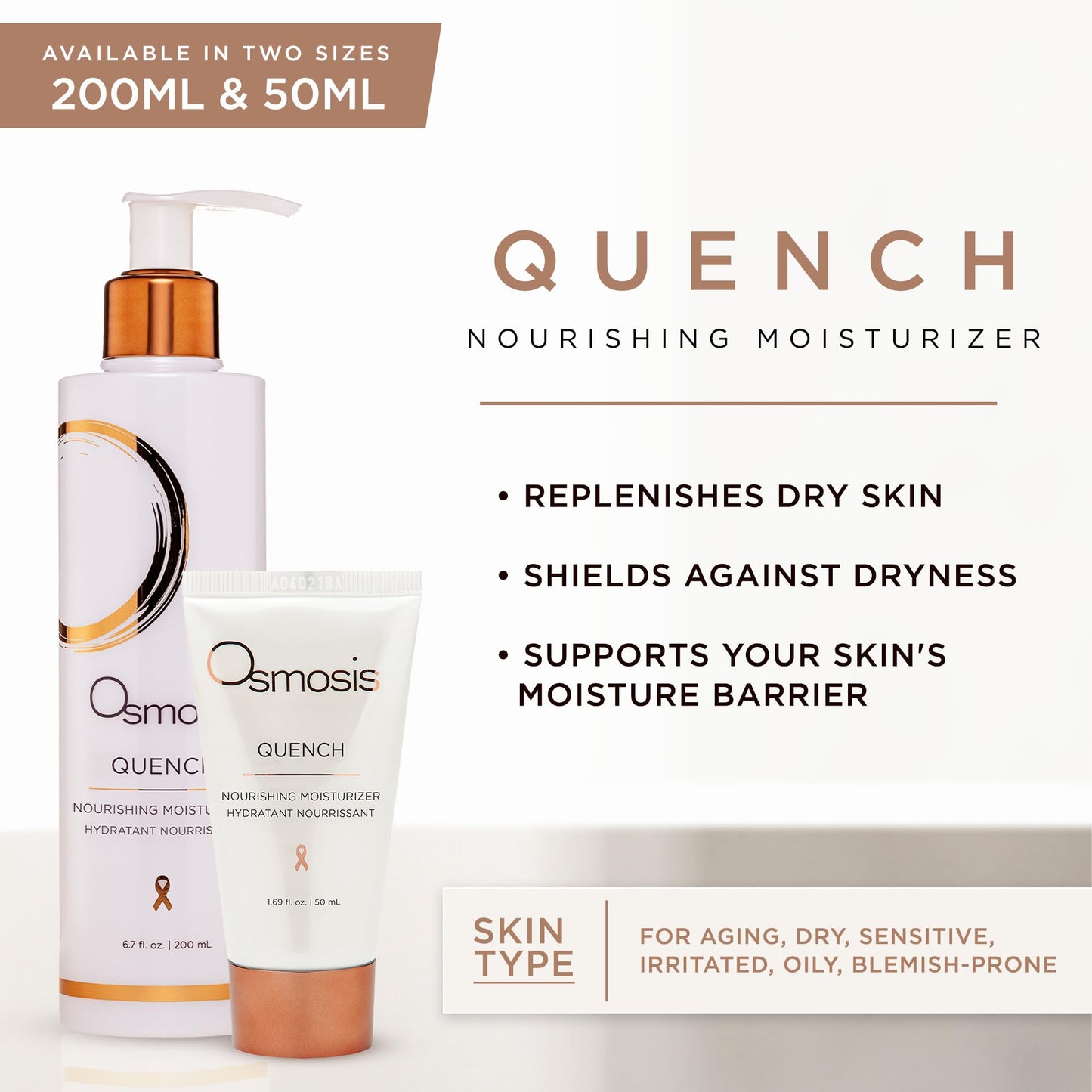 OSMOSIS Quench Nourishing Face Moisturizer for Dry and Normal Skin 1.69 Fl Oz