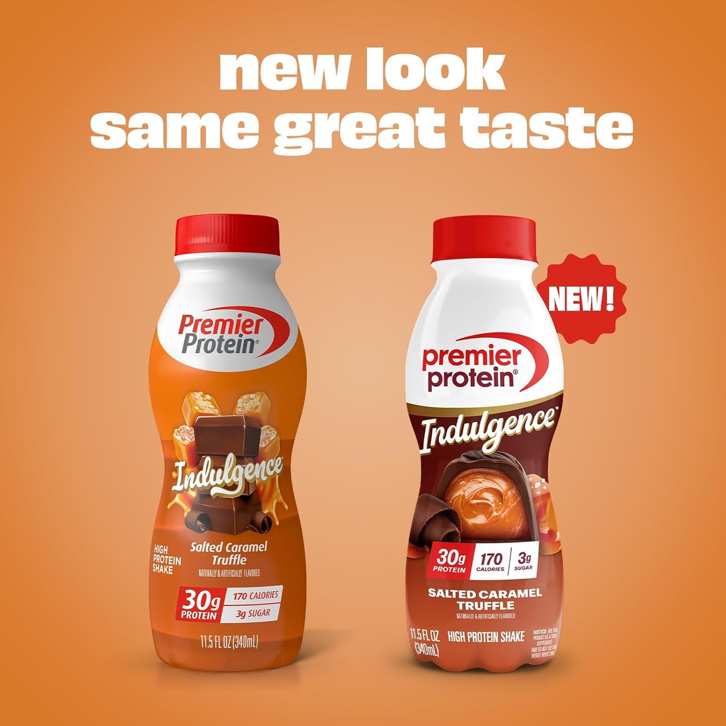Premier Protein INDULGENCE 30g Shake, Salted Caramel Truffle, 12 Pack | Dessert-Inspired, 170 Calories, 3g Sugar, Supports Muscle Health, Gluten-Free, 11.5 oz (Packaging May Vary)