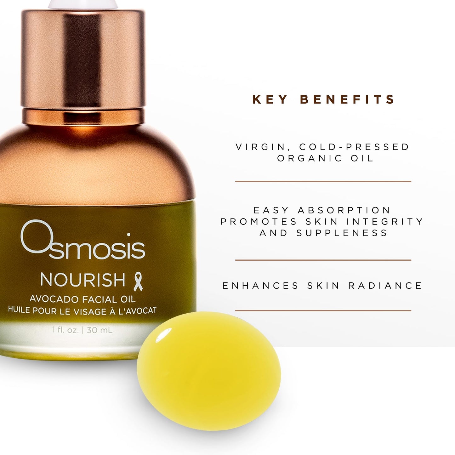 OSMOSIS Nourish Avocado Face Oil for Dry and Sensitive Skin 1 Fl Oz