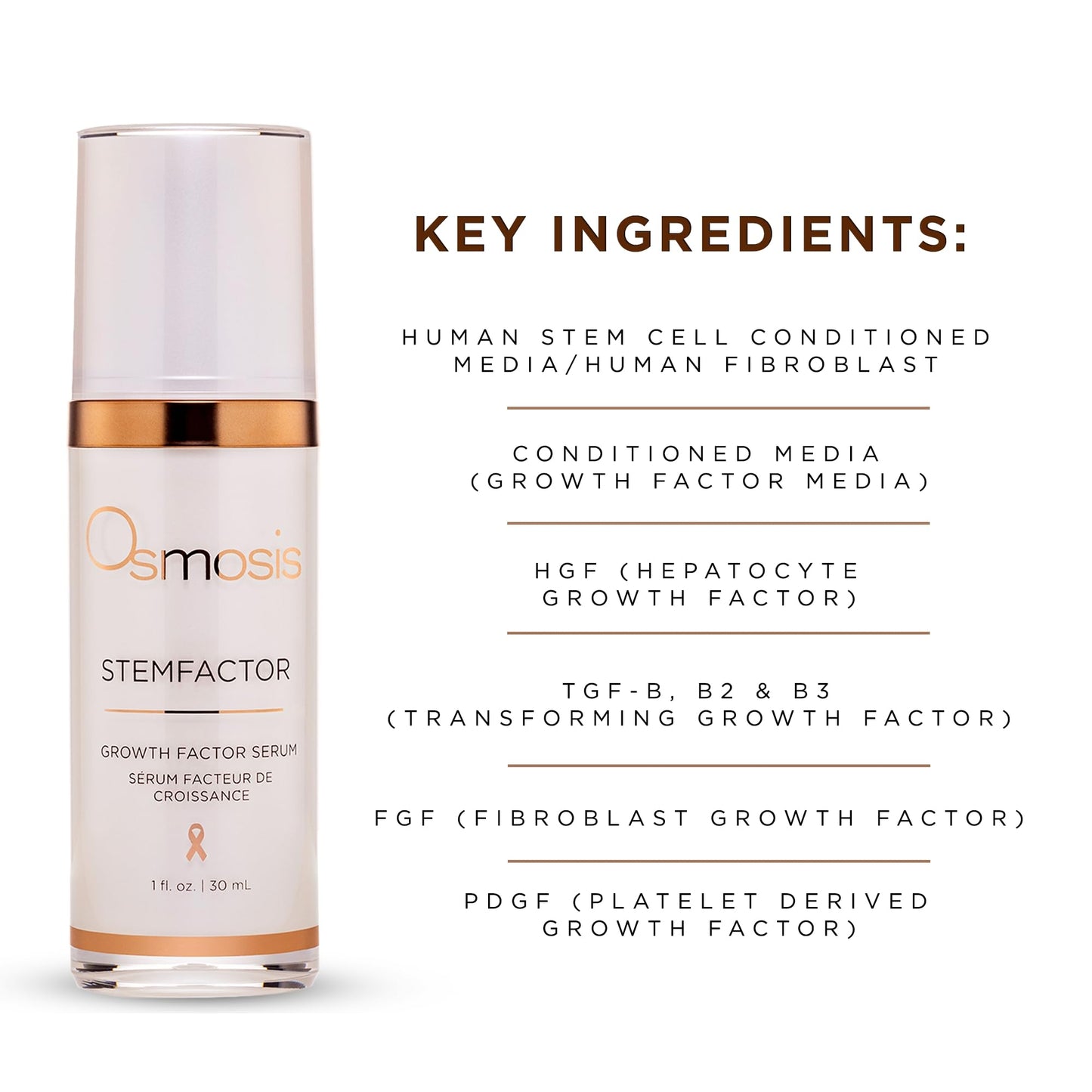 Osmosis StemFactor Growth Factor Exosome Facial Treatment, Age-Defying Skin Renewal, 1 Fl Oz Serum