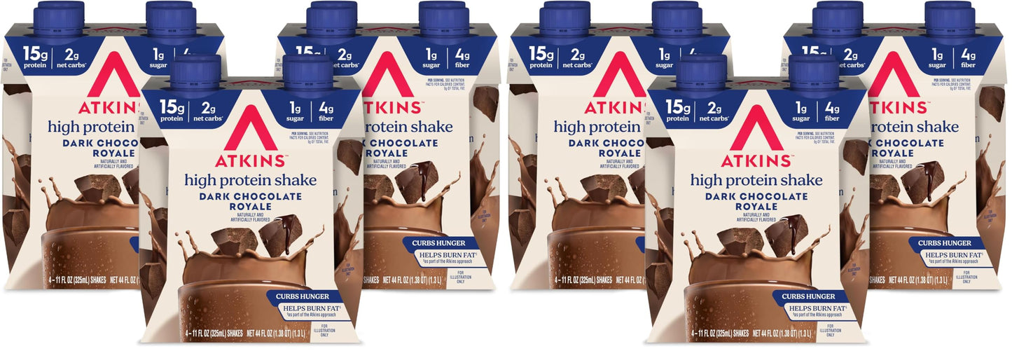 Atkins Dark Chocolate Royale High Protein Shake, 12 Count