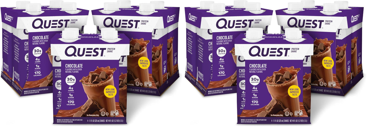 Quest Nutrition Ready to Drink Salted Caramel Protein Shake, 30g Protein, 3g Net Carbs, Gluten Free, Keto Friendly, 11 fl.oz 4 Count(Pack of 6)