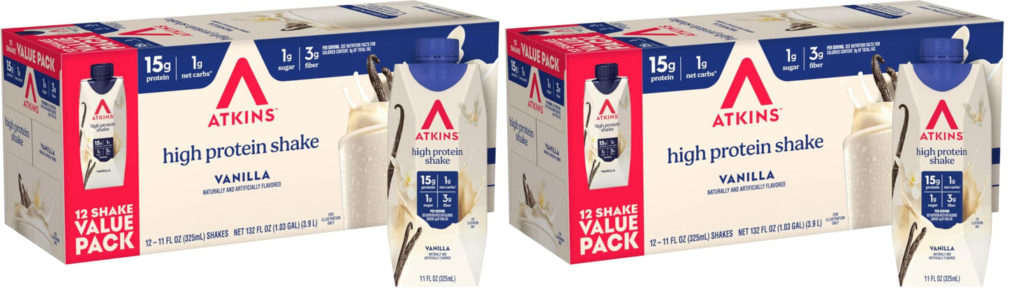 Atkins Dark Chocolate Royale High Protein Shake, 12 Count