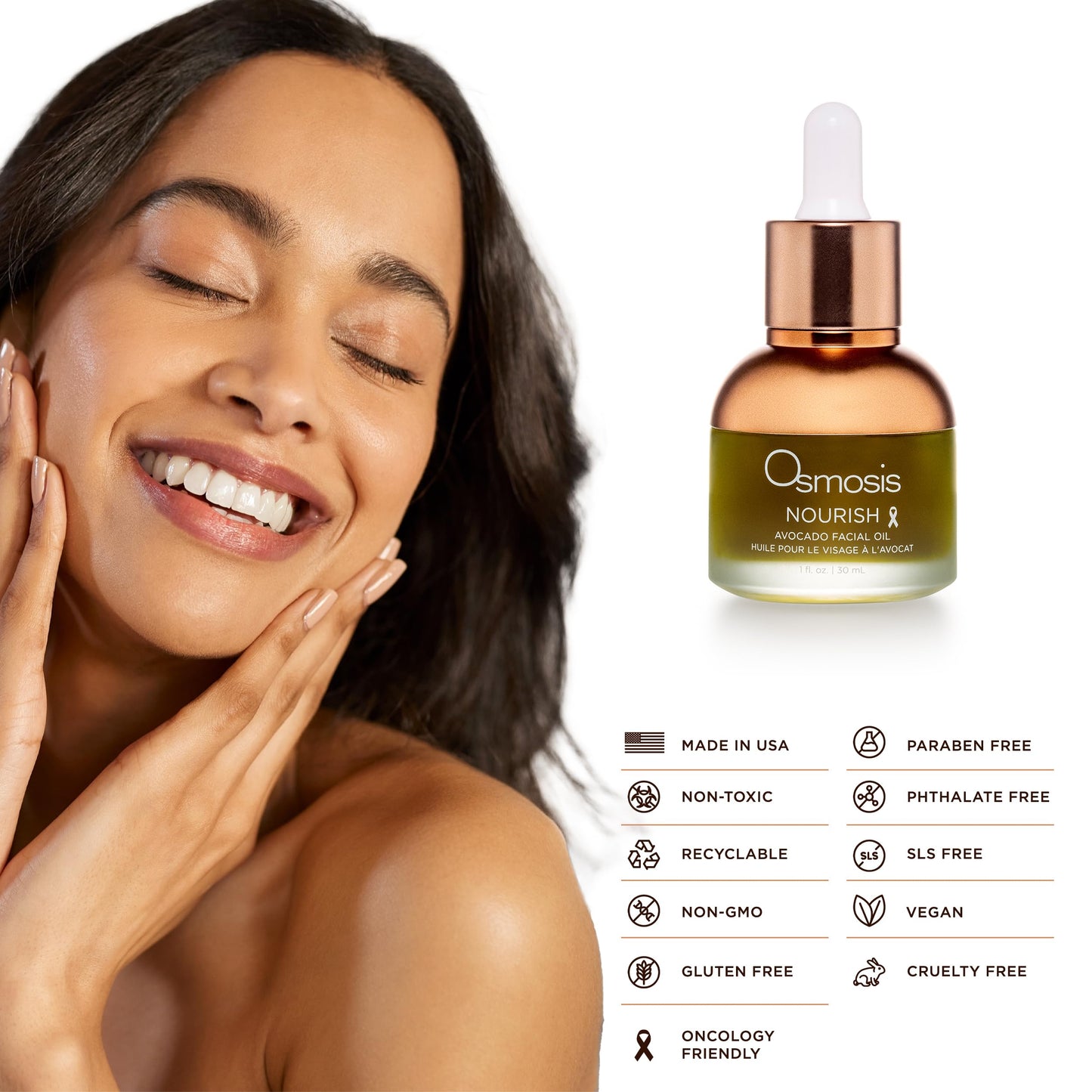 OSMOSIS Nourish Avocado Face Oil for Dry and Sensitive Skin 1 Fl Oz