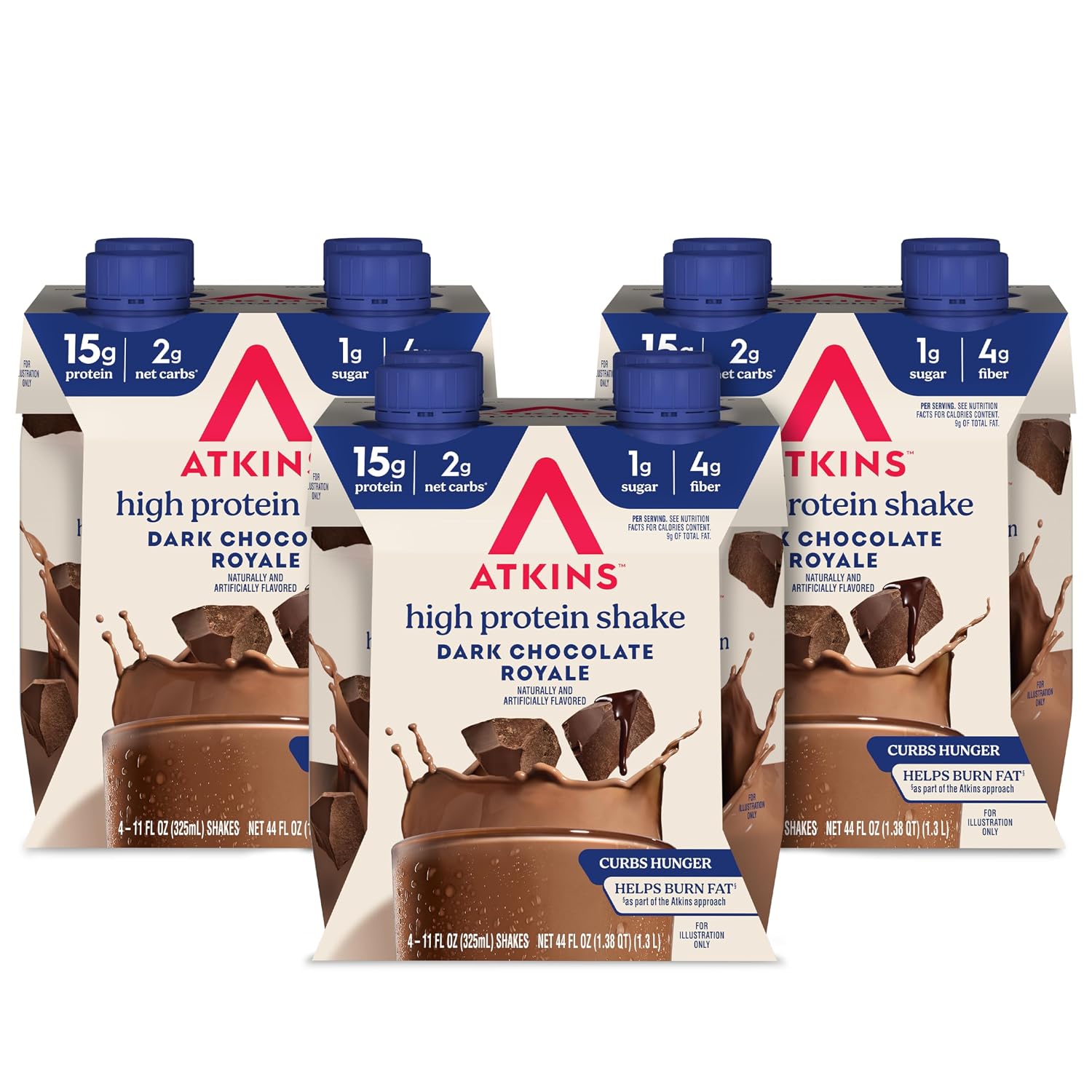 Atkins Dark Chocolate Royale High Protein Shake, 12 Count
