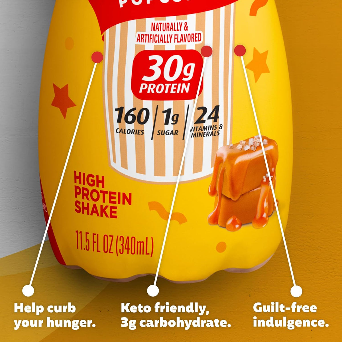 Premier Protein LIMITED EDITION 30g Shake, Salted Caramel Popcorn, 12 Pack