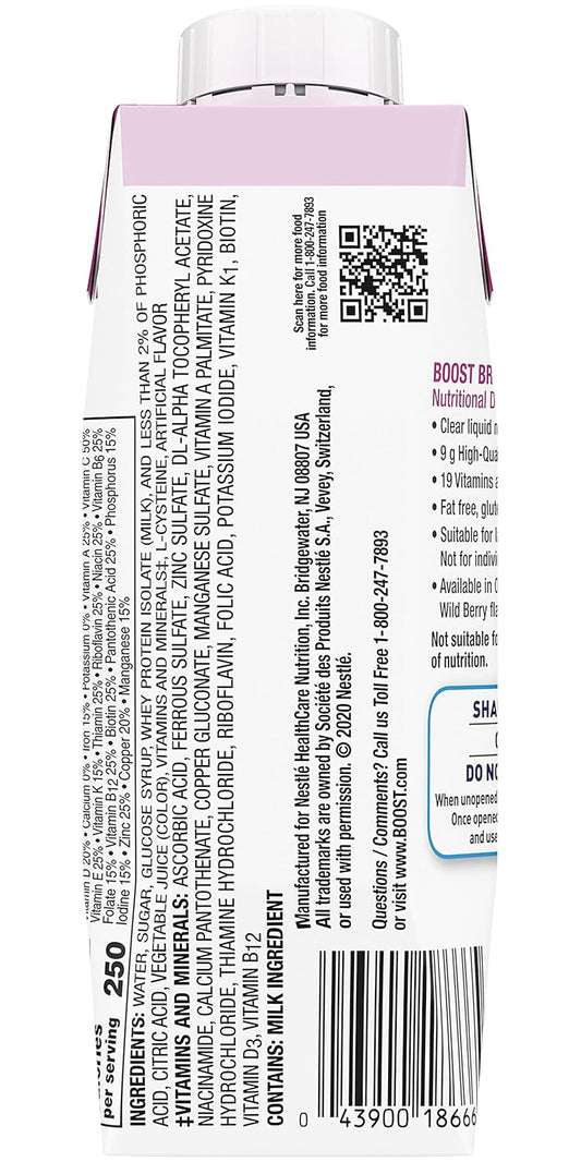 Boost Breeze Nutritional Drink Wildberry, 8 Fl Oz (Pack of 12)