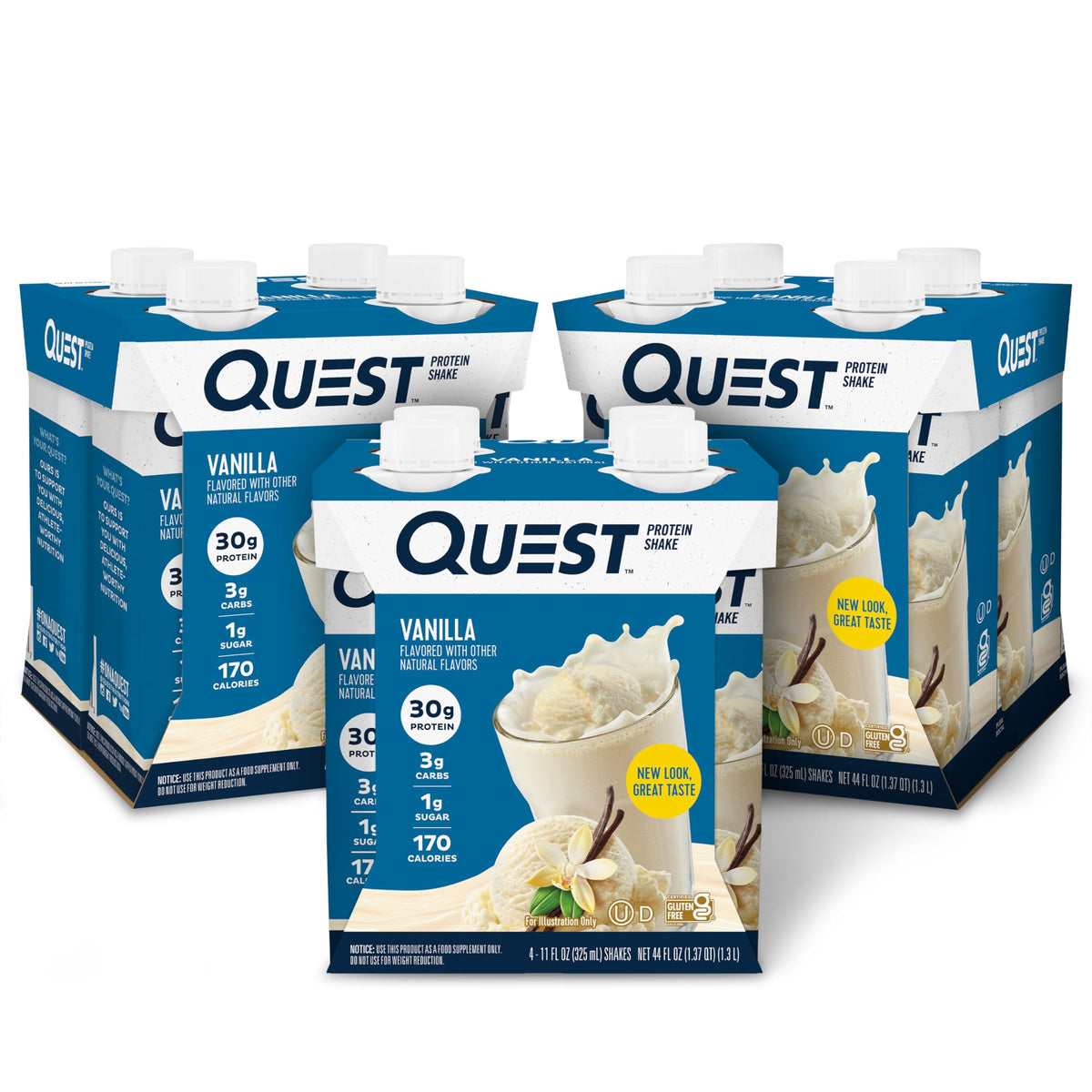 Quest Nutrition Ready to Drink Salted Caramel Protein Shake, 30g Protein, 3g Net Carbs, Gluten Free, Keto Friendly, 11 fl.oz 4 Count(Pack of 6)