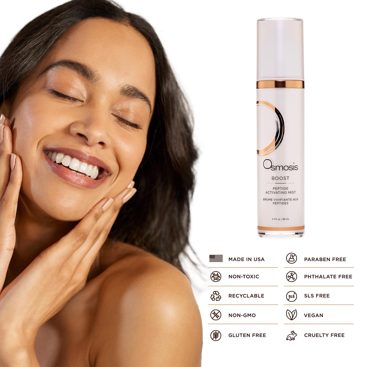 OSMOSIS Boost Peptide Activating Facial Mist for Hydration and Sensitive Skin 2.7 Fl Oz