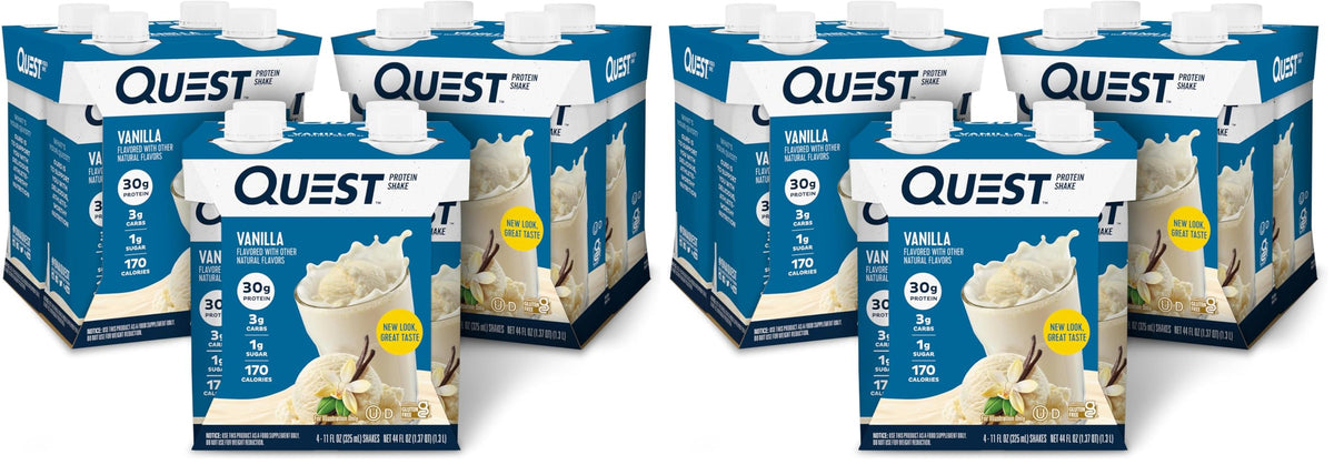 Quest Nutrition Ready to Drink Salted Caramel Protein Shake, 30g Protein, 3g Net Carbs, Gluten Free, Keto Friendly, 11 fl.oz 4 Count(Pack of 6)