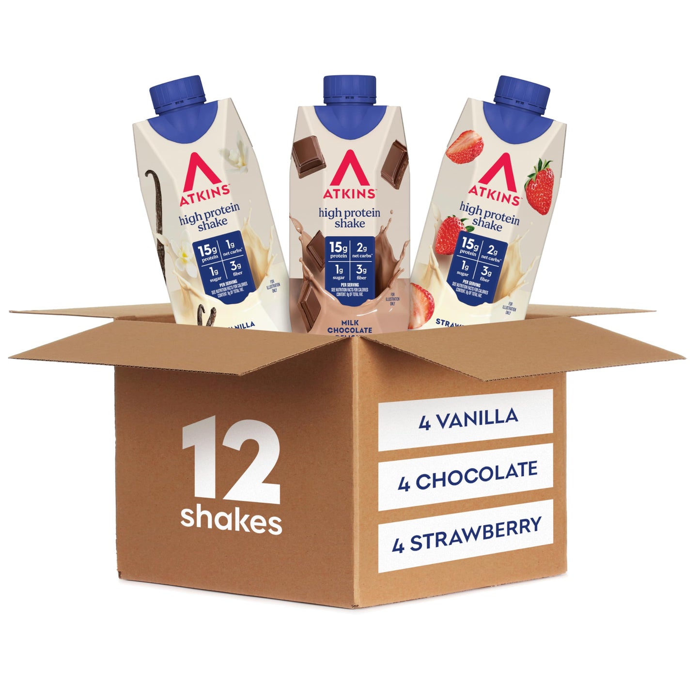 Atkins Dark Chocolate Royale High Protein Shake, 12 Count