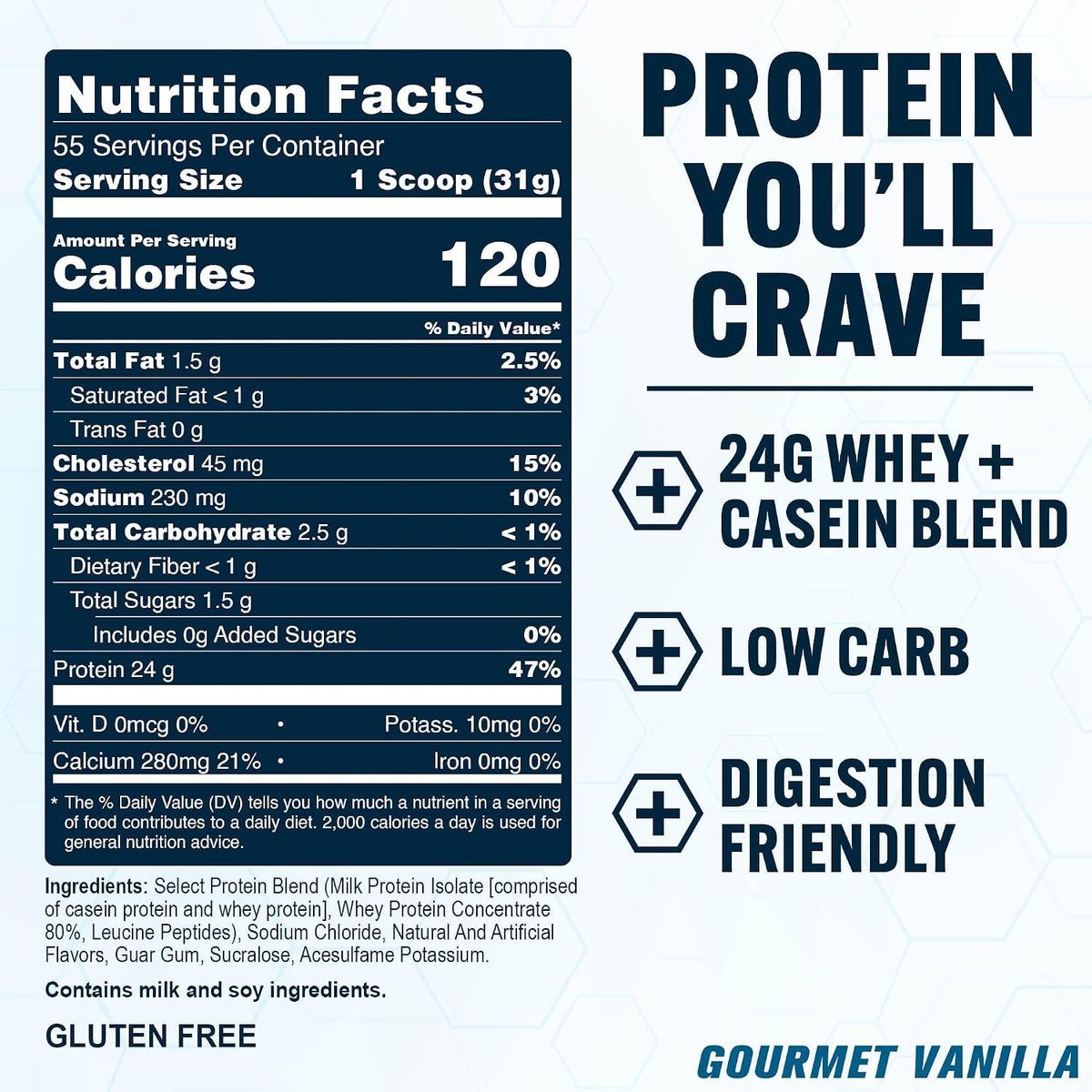 PEScience Select Protein Powder, Gourmet Vanilla, 55 Servings