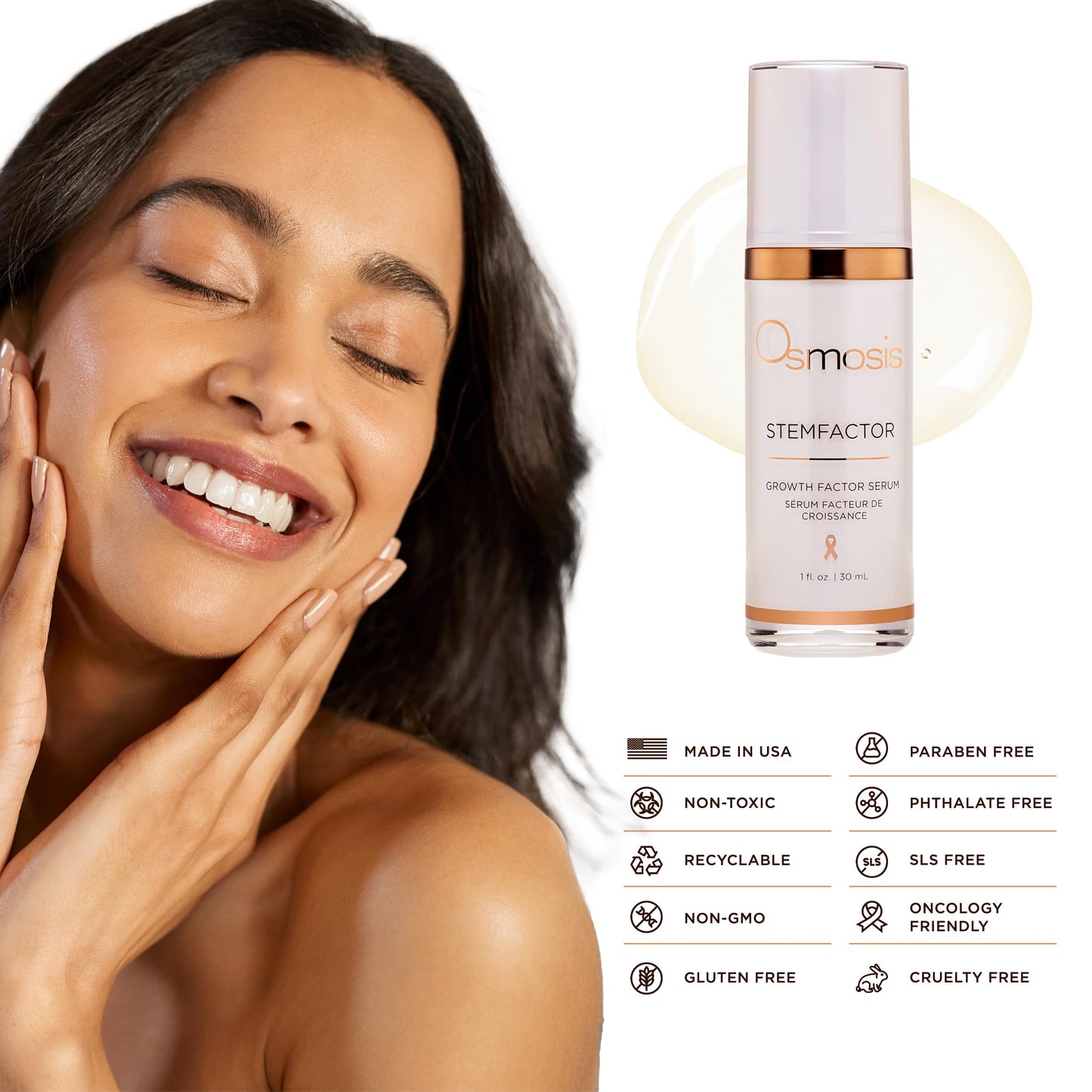 Osmosis StemFactor Growth Factor Exosome Facial Treatment, Age-Defying Skin Renewal, 1 Fl Oz Serum