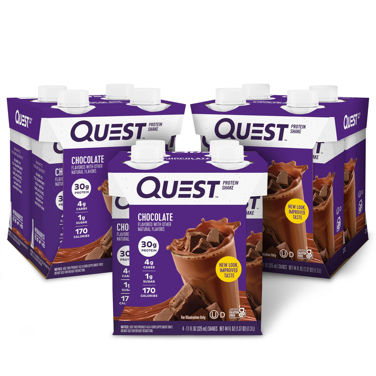 Quest Nutrition Ready to Drink Salted Caramel Protein Shake, 30g Protein, 3g Net Carbs, Gluten Free, Keto Friendly, 11 fl.oz 4 Count(Pack of 6)