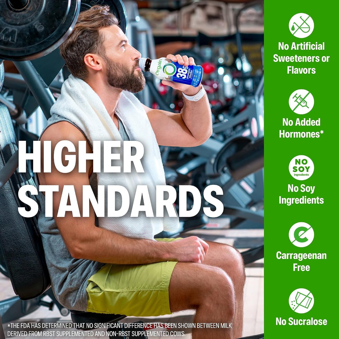 Orgain 38g High Protein Grass-Fed Shake, 6g BCAAs, Chocolate, 14 oz, 12pk | Ready to drink dairy isolate milk protein, meal replacement, 1g sugar per serving, keto friendly, gluten free